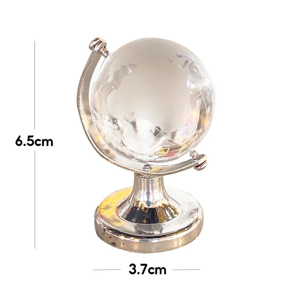 Mini Glass Earth Globe Ball Desktop Table Decor - Picture 2 of 2